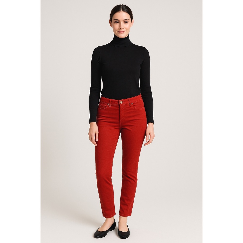 Ann Taylor LOFT Modern Straight Corduroy Pants Orange 29/8‎ Cowgirl Chic 63-19